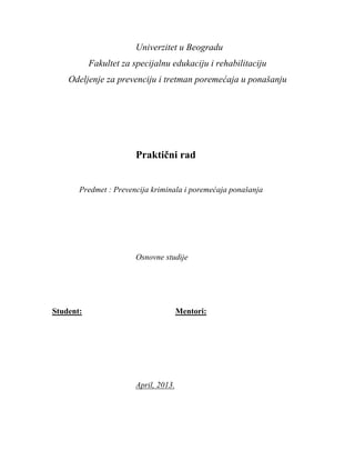 Prevencija kriminala i poremećaja ponašanja – Alkoholizam roditelja