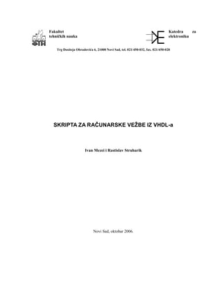 Računarska elektrotehnika – VHDL