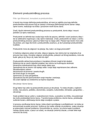 Elementi preduzetničkog procesa