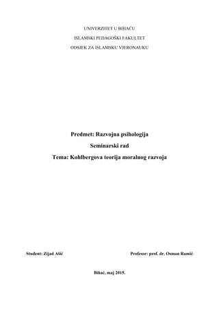 Kohlbergova teorija moralnog razvoja