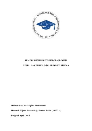 Bakterioloski pregled mleka