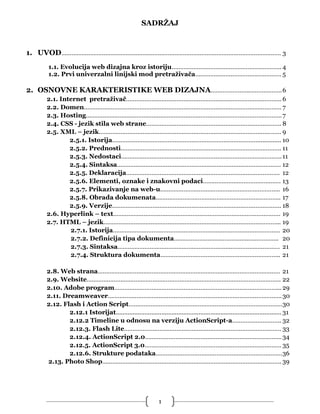 Web dizajn kroz implementaciju interaktivne web prezentacije korišćenjem Flash Player-a