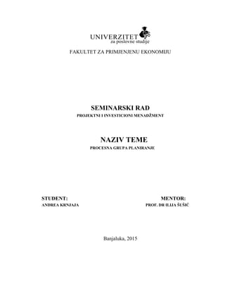 Procesna grupa planiranje