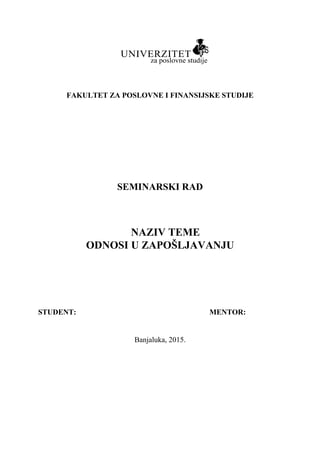 Odnosi u zaposljavanju