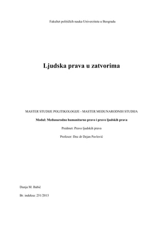 Ljudska prava u zatvorima