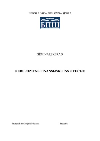 Nedepozitne finansijske institucije