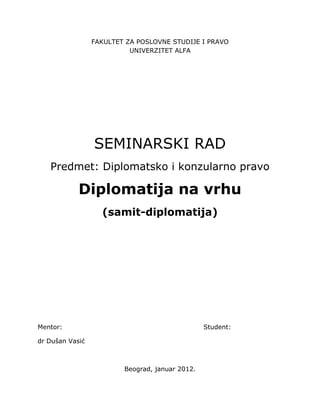 Diplomatija na vrhu