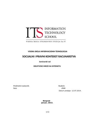 Društvene mreže na internetu