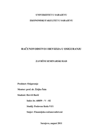 Računovodstvo i revizija u osiguranju