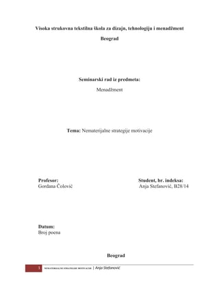 Nematerijalne strategije motivacije