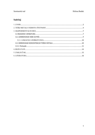 Određivanje sadržaja teških metala u vodi za piće