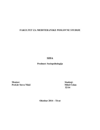 Sida: sociopsihološki aspekti