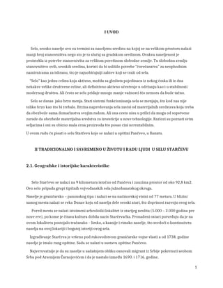 Tradicionalno i savremeno  životu i radu ljudi u selu Starčevu