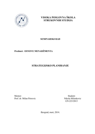 Strategijsko planiranje