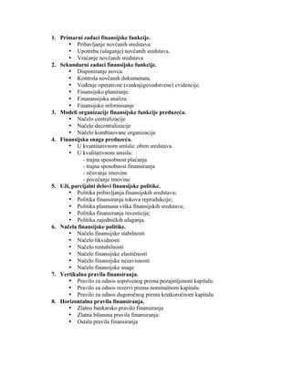 Osnovi finansija (pitanja i odgovori za završni ispit)