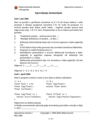 Upravljanje memorijom