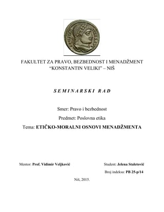 Etičko moralni osnovi menadžmenta