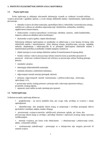 Postupci električnog ispitivanja i kontrole