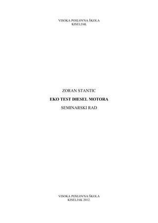 Eko test dizel motora