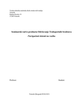 Navigacioni sistemi na vozilu