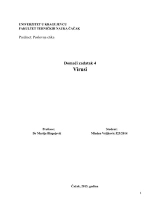 Virusi: vrste, tehnike skrivanja i zaštita