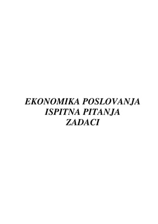 Ekonomika poslovanja i zadaci