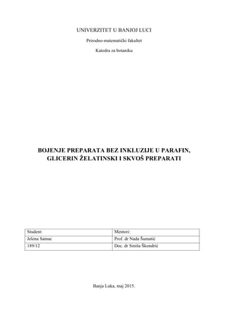 Priprema mikroskopskih preparata