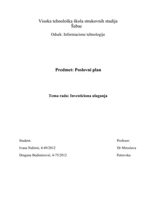 Investiciona ulaganja