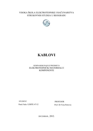 Kablovi: konstrukcija, materijali i primena