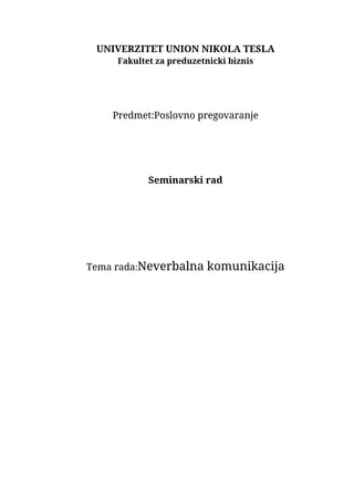 Neverbalna komunikacija