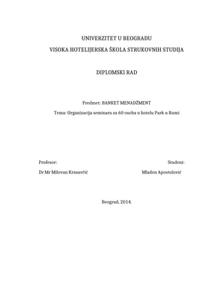 Organizacija seminara za 60 osoba u hotelu Park u Rumi