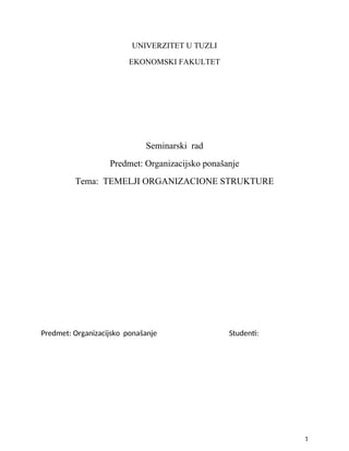 Temelji organizacione strukture