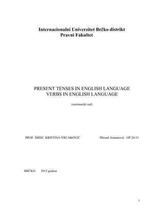 Present tense in English language – Verbs in English language