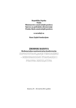 Suprostavljanje terorizmu – Međunarodni standardi i pravna regulativa