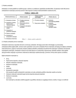 Ambalaža: materijali, podela i funkcije