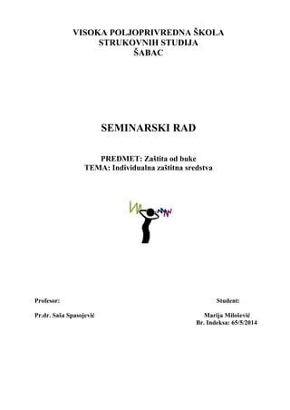 Buka – Individualna zaštitna sredstva