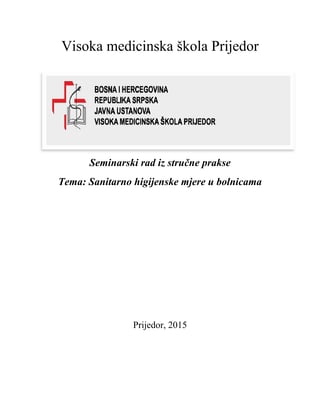 Sanitarno higijenske mjere u bolnicama