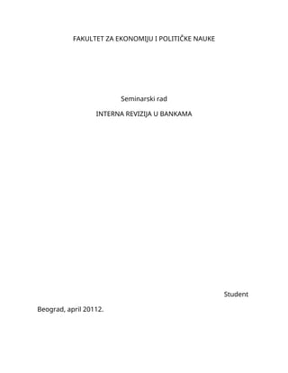 iInterna revizija u bankama