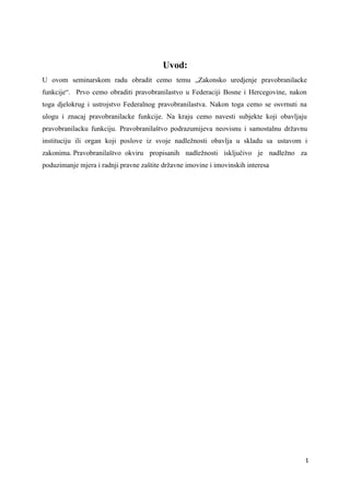 Zakonsko uredjenje pravobranilacke funkcije