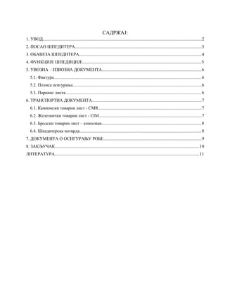 Špedicija: uloga, funkcije i dokumentacija