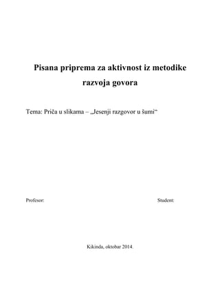 Pisana priprema iz razvoja govora