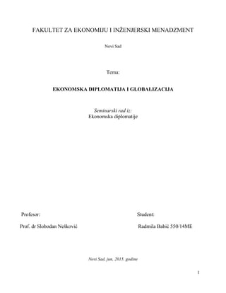 Ekonomska diplomatija i globalizacija