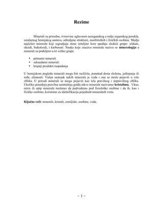 Mineralna komponenta zemljišta-minerali