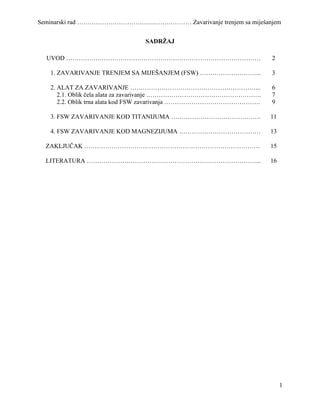 Zavarivanje trenjem sa mijesanjem