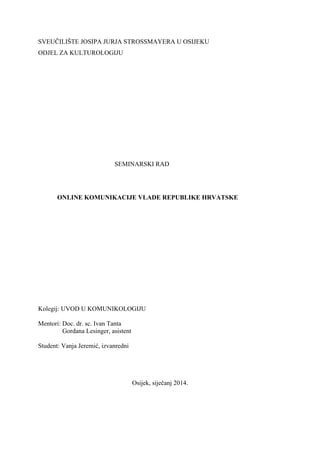 Online komunikacije vlade Republike Hrvatske