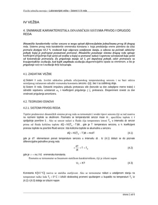 Fizičko-tehnička merenja – Laboratorijska vežba- Sistemi I i II reda