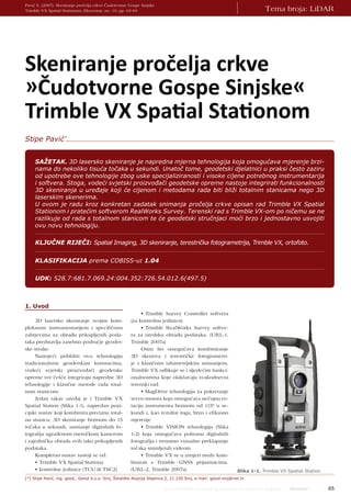 Skeniranje pročelja crkve »Čudotvorne Gospe Sinjske« Trimble VX Spatial Stationom