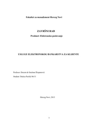 Usluge elektronskog bankarstva za klijente