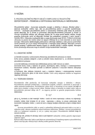 Fizičko-tehnička merenja – Piezoelektrični pretvarači i impulsni ultrazvučni defektoskop
