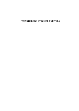 Tržište rada  tržište kapitala